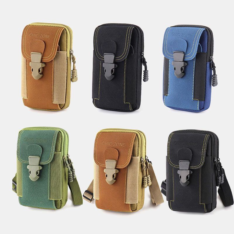 Miesten Oxford Cloth Multi-carry Mini Vyötärölaukku Vyölaukku Fanny Pack Tactical Laukku Puhelinlaukku