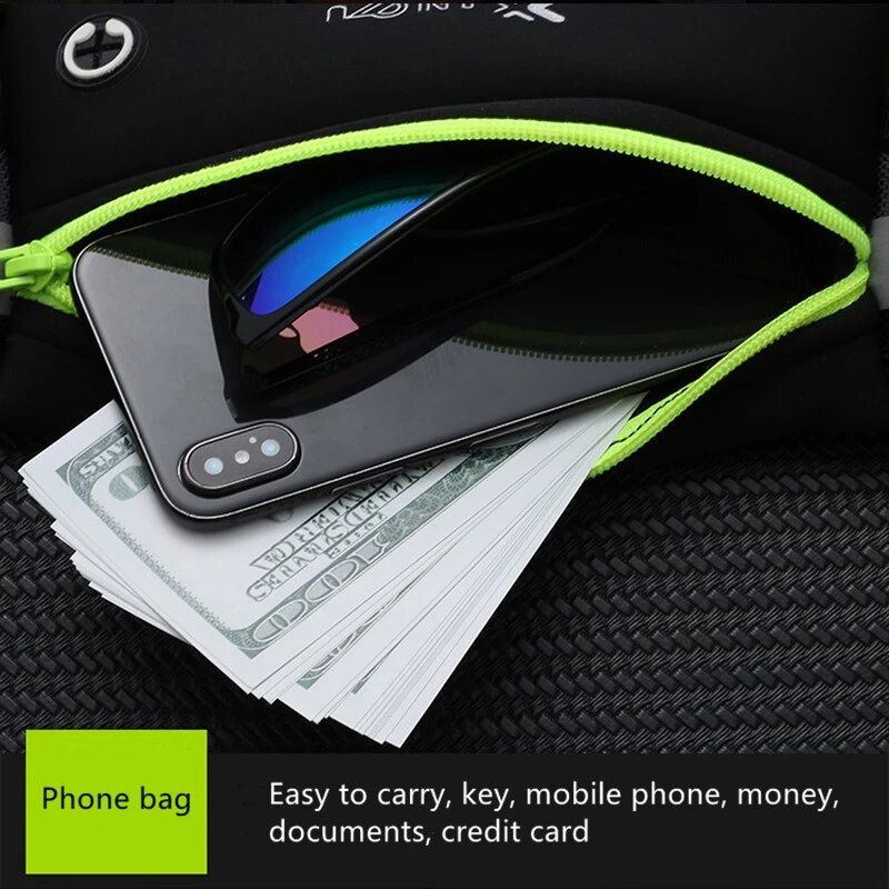 Miesten Unisex Sports Fanny Pack Double Pocket Juoksu Urheilu Vesipullo Vyölaukku Puhelimen Vyölaukku