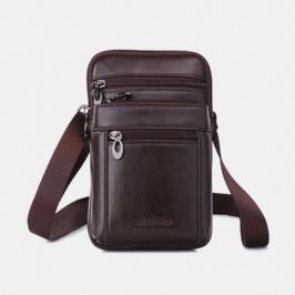 Miesten Vintage Aitoa Nahkaa Oleva Vyölaukku 7 Tuuman Puhelinlaukku Crossbody Bag Olkalaukku