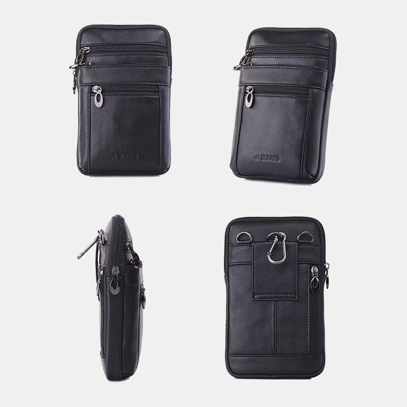 Miesten Vintage Aitoa Nahkaa Oleva Vyölaukku 7 Tuuman Puhelinlaukku Crossbody Bag Olkalaukku