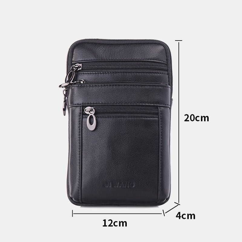 Miesten Vintage Aitoa Nahkaa Oleva Vyölaukku 7 Tuuman Puhelinlaukku Crossbody Bag Olkalaukku