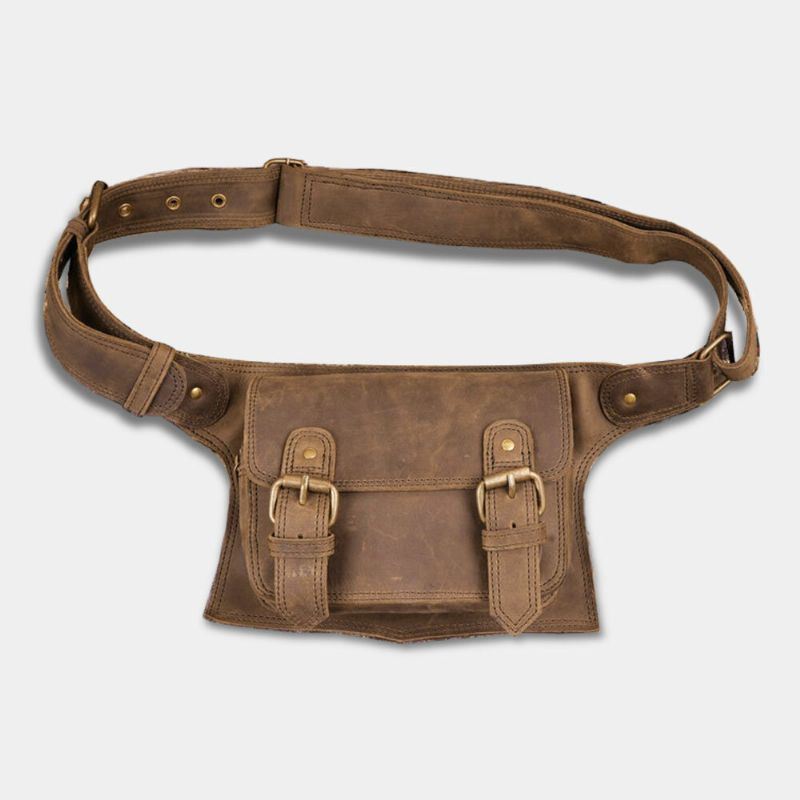 Miesten Vintage Keinonahkainen Monitoiminen Yksivärinen Käyttövyövyöpakkaus
