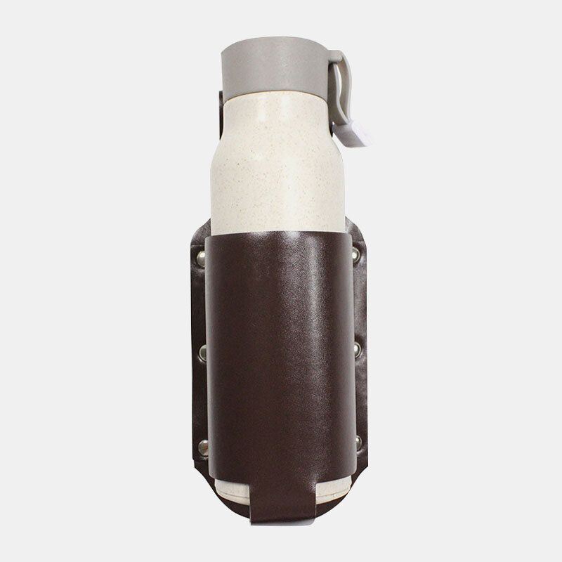 Miesten Vintage Keinonahkainen Vyötäröpullolaukku Kantolaukku Fanny Pack Vesipullotelineellä