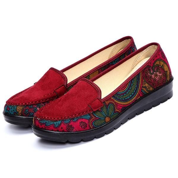 Isokokoiset Naisten Rennot Litteät Loaferit Slip-on Hengittävät Kengät Pehmeäpohjaiset Kengät