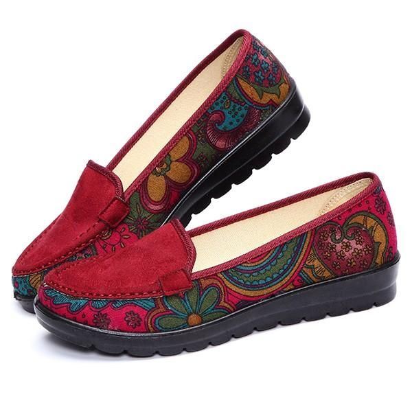 Isokokoiset Naisten Rennot Litteät Loaferit Slip-on Hengittävät Kengät Pehmeäpohjaiset Kengät