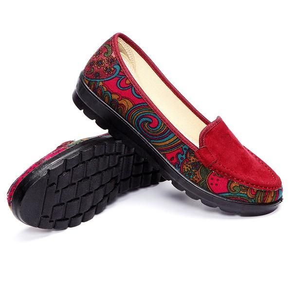 Isokokoiset Naisten Rennot Litteät Loaferit Slip-on Hengittävät Kengät Pehmeäpohjaiset Kengät