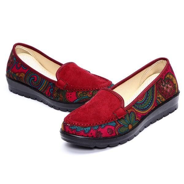 Isokokoiset Naisten Rennot Litteät Loaferit Slip-on Hengittävät Kengät Pehmeäpohjaiset Kengät