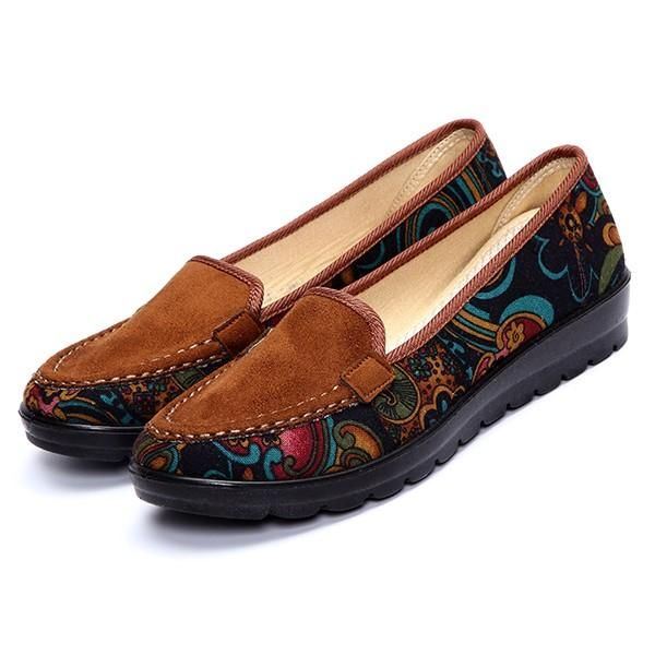 Isokokoiset Naisten Rennot Litteät Loaferit Slip-on Hengittävät Kengät Pehmeäpohjaiset Kengät