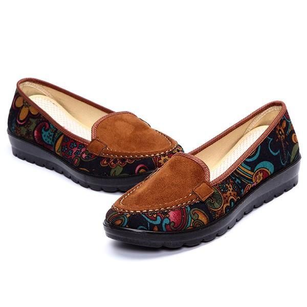 Isokokoiset Naisten Rennot Litteät Loaferit Slip-on Hengittävät Kengät Pehmeäpohjaiset Kengät