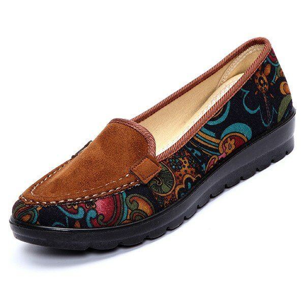 Isokokoiset Naisten Rennot Litteät Loaferit Slip-on Hengittävät Kengät Pehmeäpohjaiset Kengät