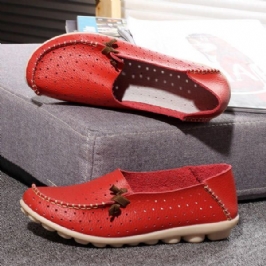 Isokokoiset Naisten Vapaa-ajan Tasaiset Kengät Slip On Ballerina Flats Hollow Out Flat Loafers