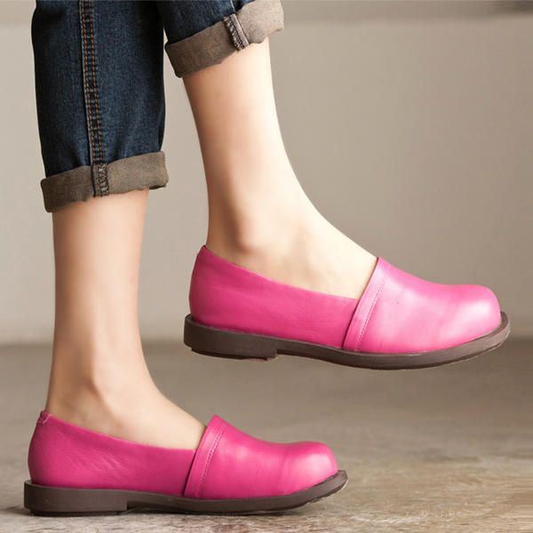 Nahkakengät Naisten Matalatoppi Rento Ulkoilu Pehmeä Slip On Litteät Loaferit