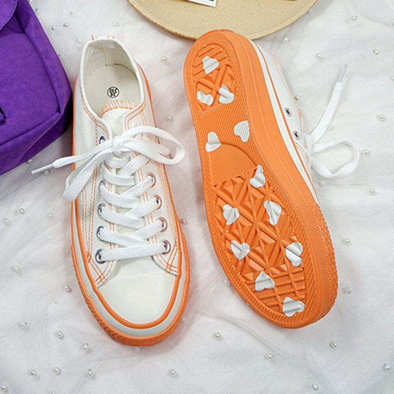 Naiset Rakastavat Sisustus Kangas Päälliset Lace Up Flats Kengät