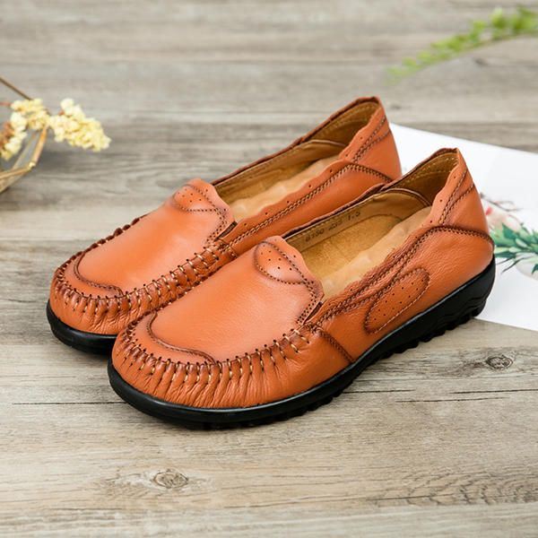 Naisten Aitoa Nahkaa Olevat Mukavat Rento Litteät Loaferit