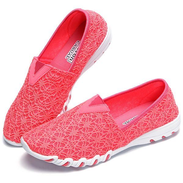 Naisten Hollow Out Mesh Slip On Hengittävä Litteä Loafer