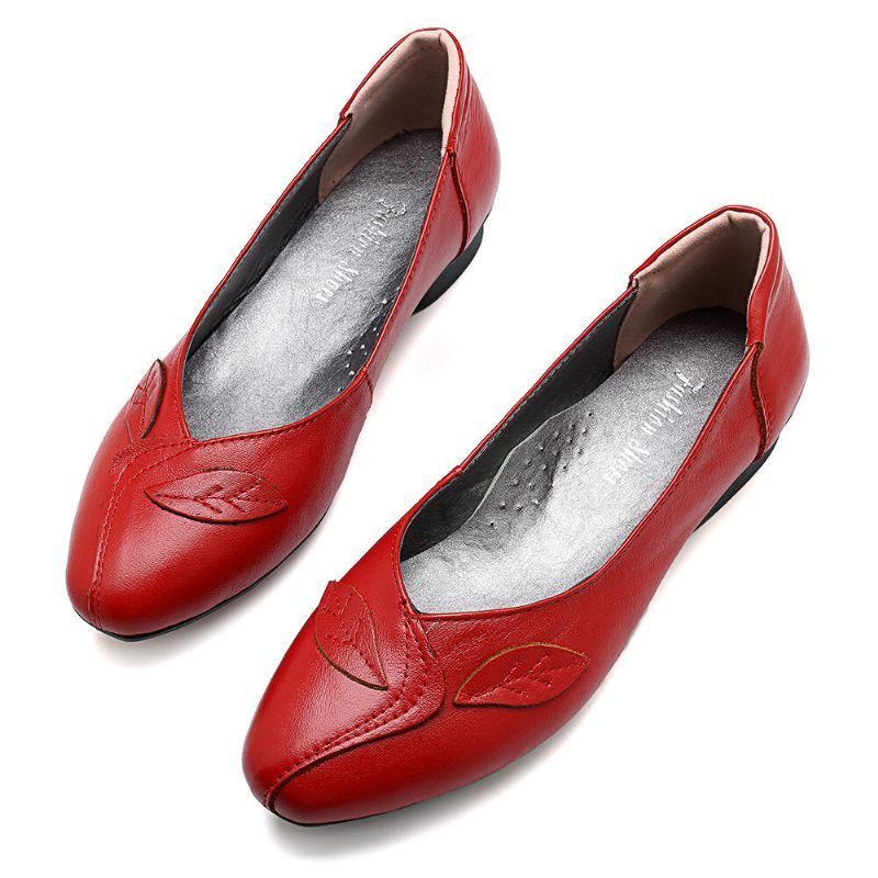Naisten Kengät Leaf Mukava Syy-slip On Tasainen