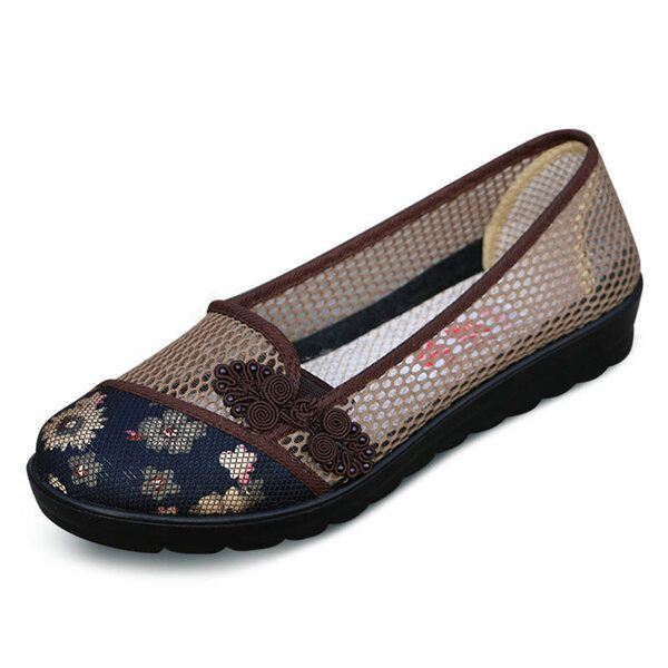 Naisten Kesä Vapaa-ajan Tyylikkäät Kengät Hengittävät Slip-on Mesh Hikeä Imevät Tasaiset Kengät