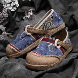 Naisten Liinavaatteet Vanha Peking-painatus Stricing Slip On Loafers