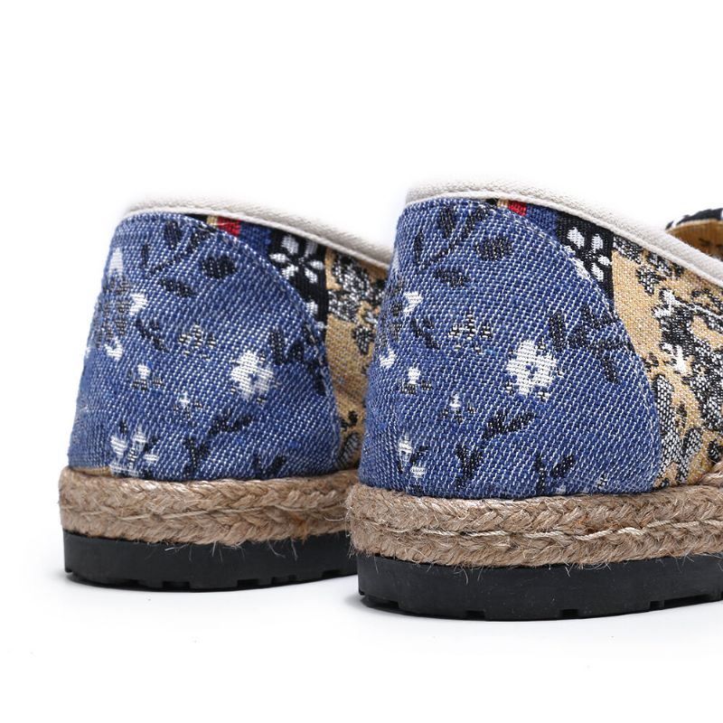 Naisten Liinavaatteet Vanha Peking-painatus Stricing Slip On Loafers