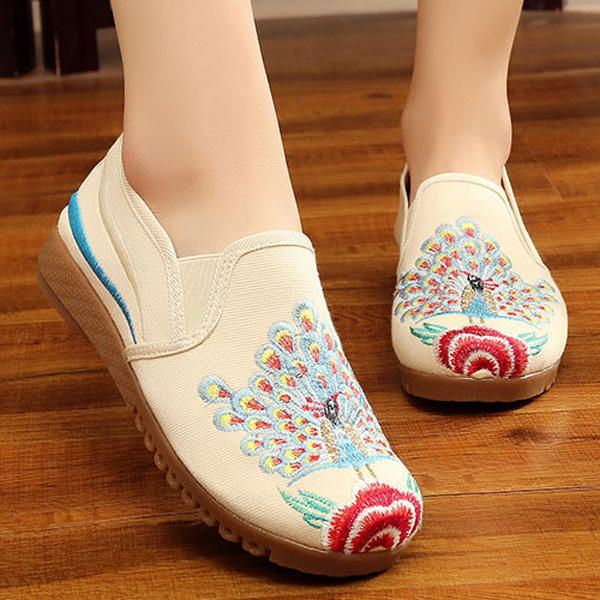 Naisten Loafers Flower Slip On Mukavat Litteät Vapaa-ajan Kengät
