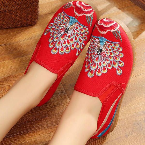 Naisten Loafers Flower Slip On Mukavat Litteät Vapaa-ajan Kengät