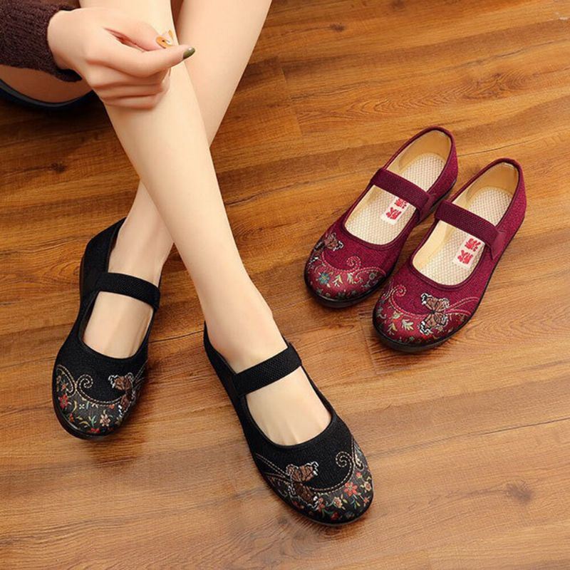 Naisten Mukavat Liukumattomat Kuminauhat Mary Jane Flat Loafers