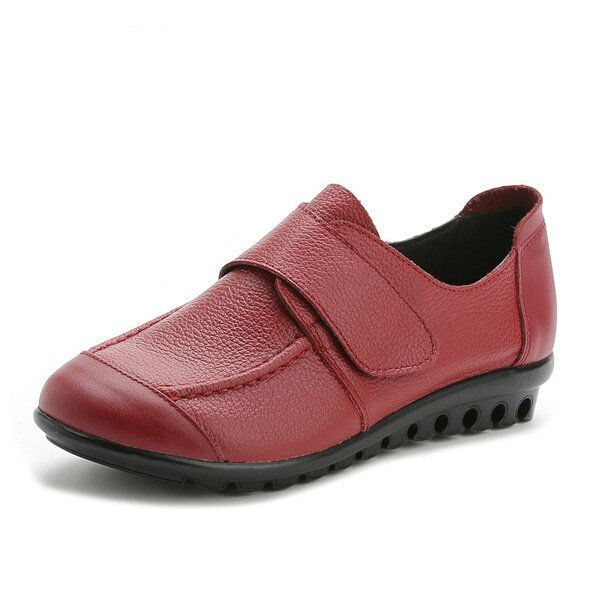 Naisten Pehmeä Nahka Slip On Litteät Kengät Magic Stick Pure Color Mukavat Litteät Loaferit