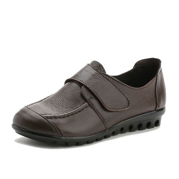 Naisten Pehmeä Nahka Slip On Litteät Kengät Magic Stick Pure Color Mukavat Litteät Loaferit