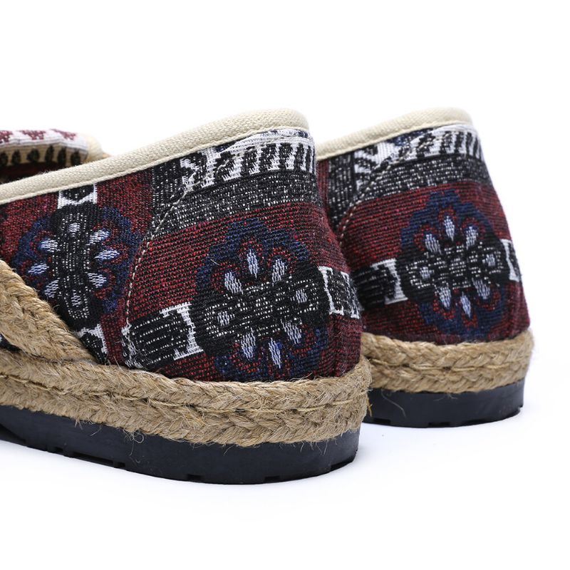 Naisten Pellava-olkikuvioinen Rento Slip On Espadrille-tasaiset Loaferit