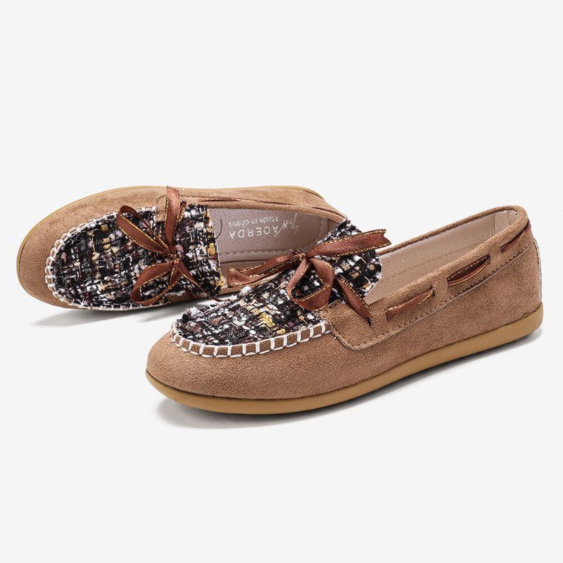 Naisten Perhossolmu Sisustus Pieni Tuoksu Tuuli Mukava Hengittävä Rento Slip On Loafers