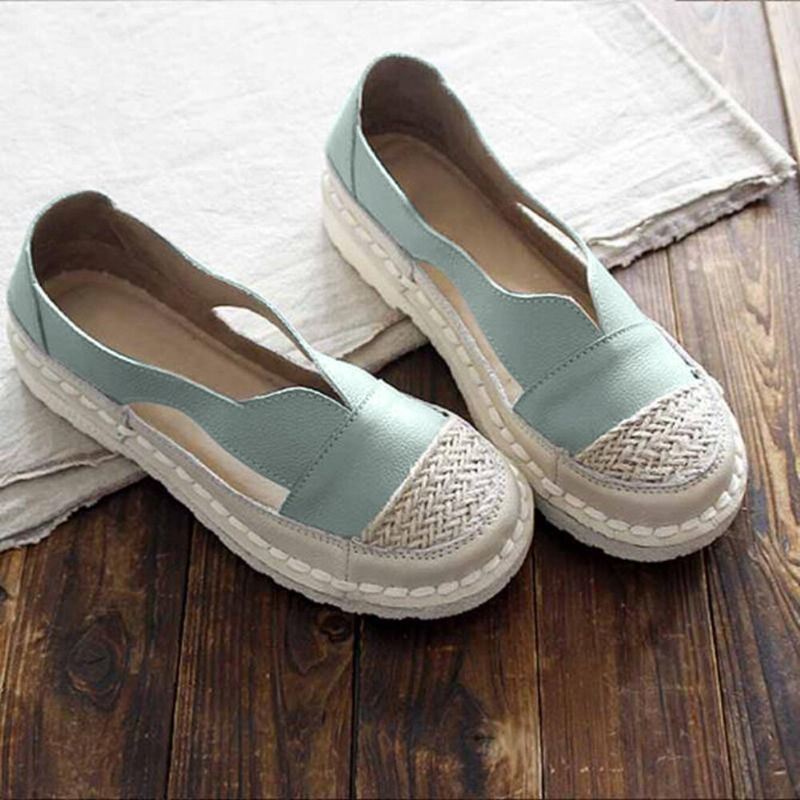 Naisten Plus-kokoiset Housut Pyöreävarvas Rento Ontot Tikkaukset Slip-on Tasaiset