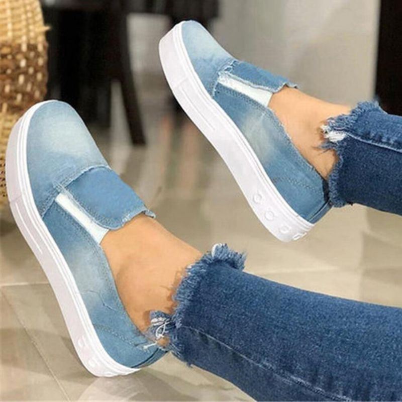 Naisten Plus-kokoiset Slip On Canvas -kuminauha Rennot Päivittäiset Kankaat
