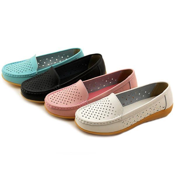 Naisten Rento Hollow Out -pehmeät Mukavat Kesäslipsut Outdoor Flats -loafer-kengät
