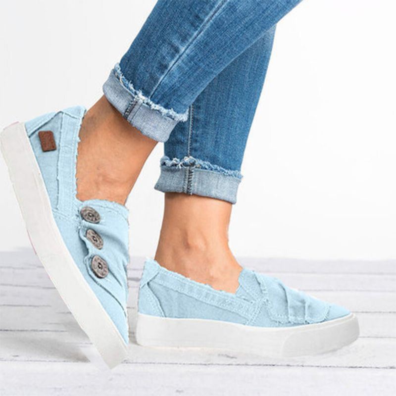 Naisten Rento Solkikoristelu Mukavat Kanvas-slip-on-loaferit