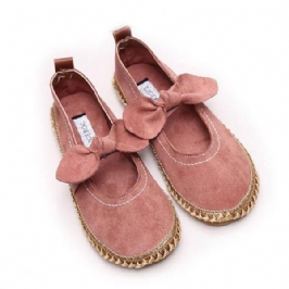 Naisten Rusetti Pyöreä Varvas Slip-on Mokkanahka Litteät Vapaa-ajan Kengät