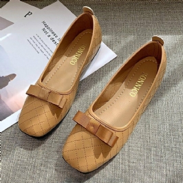 Naisten Rusetti Sisustus Mukava Neliövarvas Pehmeä Pohja Rento Slip On Loafers