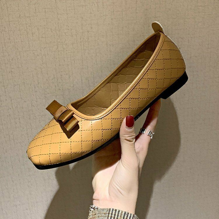 Naisten Rusetti Sisustus Mukava Neliövarvas Pehmeä Pohja Rento Slip On Loafers
