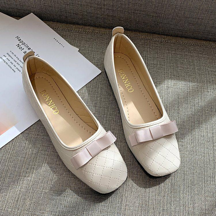 Naisten Rusetti Sisustus Mukava Neliövarvas Pehmeä Pohja Rento Slip On Loafers