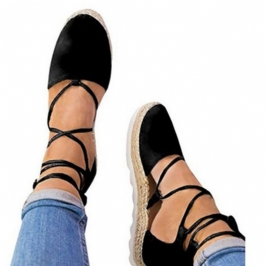 Naisten Strappy Espadrilles Plus Size Rennot Yksiväriset Kesäsandaalit