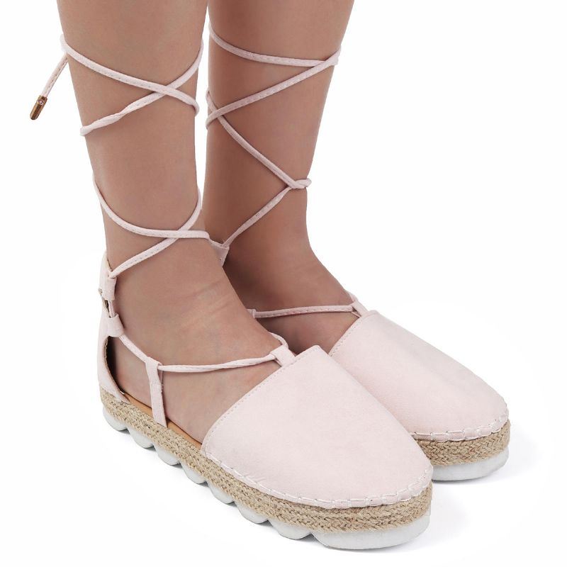Naisten Strappy Espadrilles Plus Size Rennot Yksiväriset Kesäsandaalit