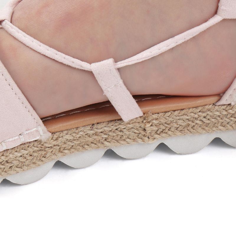 Naisten Strappy Espadrilles Plus Size Rennot Yksiväriset Kesäsandaalit