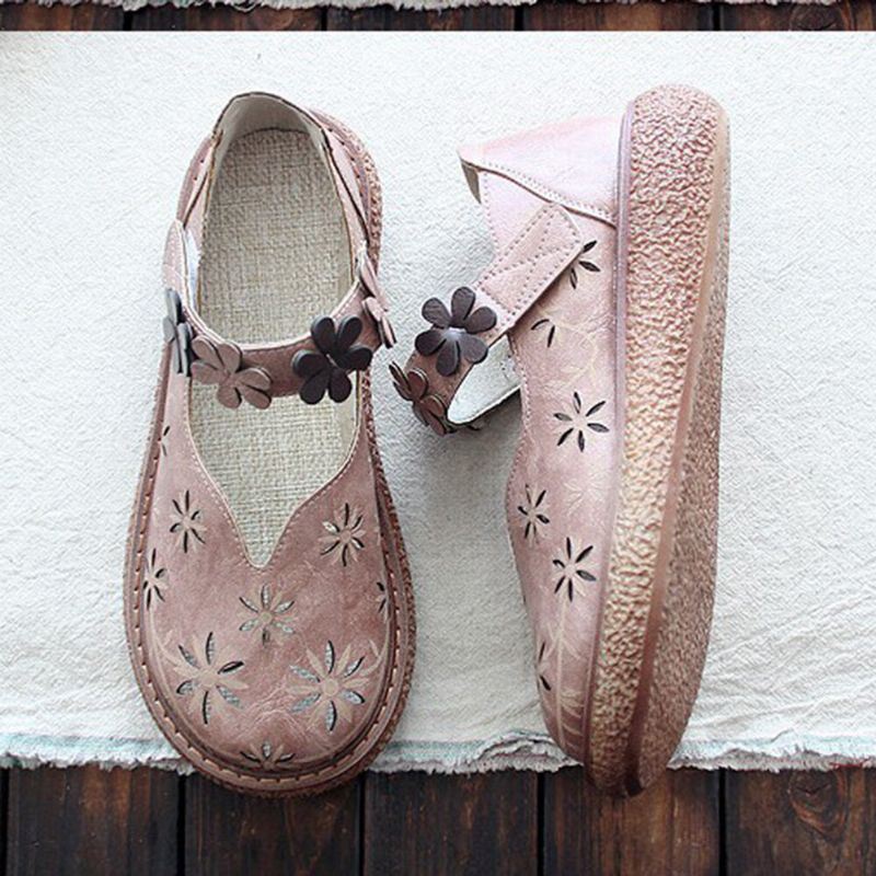 Naisten Sweet Casual Calico Band Koukku Loop Hengittävä Loafers Kengät