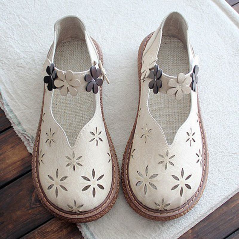 Naisten Sweet Casual Calico Band Koukku Loop Hengittävä Loafers Kengät