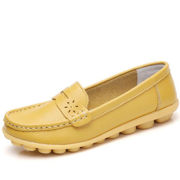 Naisten Us Koot 5-13 Pure Color Pehmeä Pohja Pyöreä Toe Slip On Litteät Loaferit