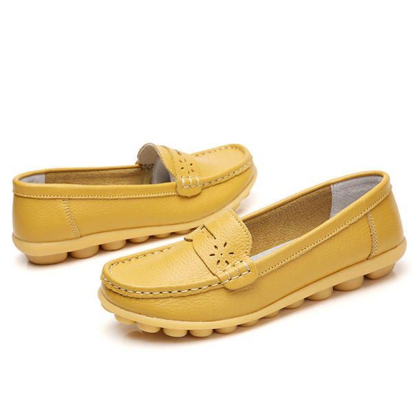 Naisten Us Koot 5-13 Pure Color Pehmeä Pohja Pyöreä Toe Slip On Litteät Loaferit