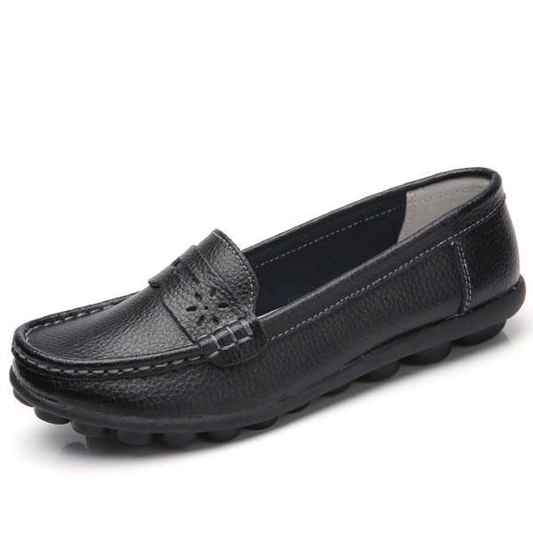 Naisten Us Koot 5-13 Pure Color Pehmeä Pohja Pyöreä Toe Slip On Litteät Loaferit