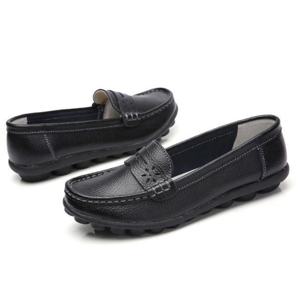 Naisten Us Koot 5-13 Pure Color Pehmeä Pohja Pyöreä Toe Slip On Litteät Loaferit
