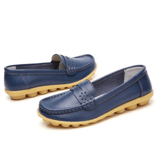 Naisten Us Koot 5-13 Pure Color Pehmeä Pohja Pyöreä Toe Slip On Litteät Loaferit