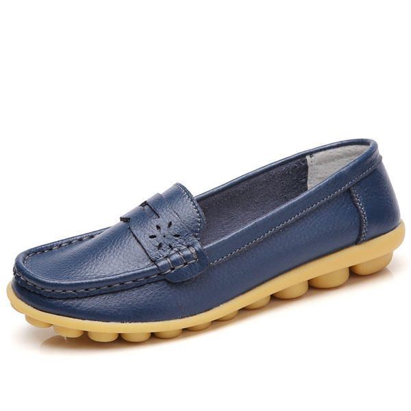 Naisten Us Koot 5-13 Pure Color Pehmeä Pohja Pyöreä Toe Slip On Litteät Loaferit
