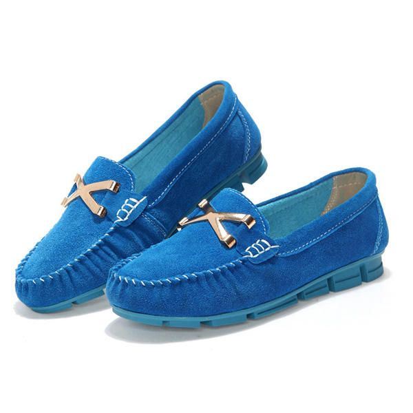Naisten Uudet Syksyt Pehmeät Pohjaiset Pyöreät Toe Flat Loaferit
